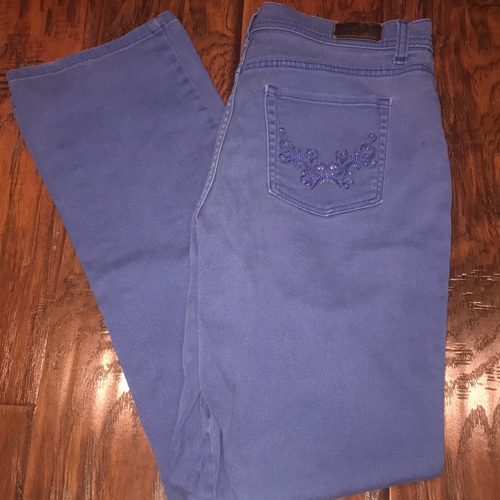 purple Lee jeans
